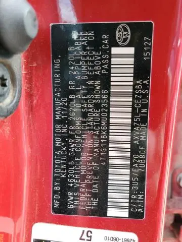 2021 TOYOTA CAMRY SE  