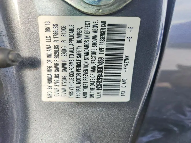 2013 HONDA CIVIC EX  