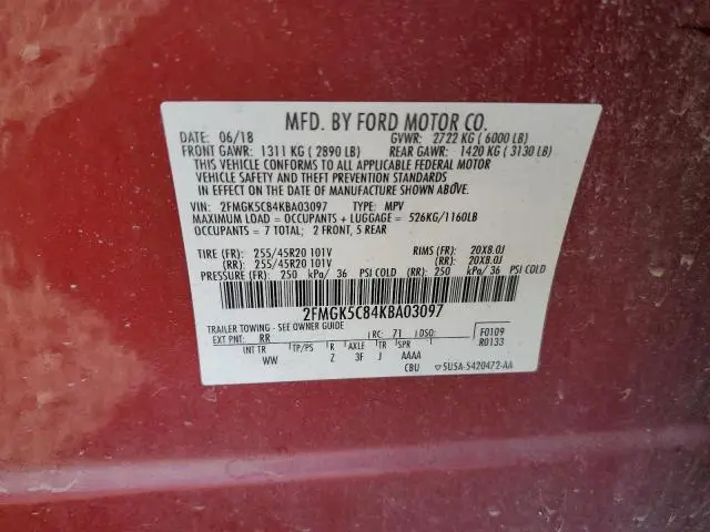 2019 FORD FLEX SEL  