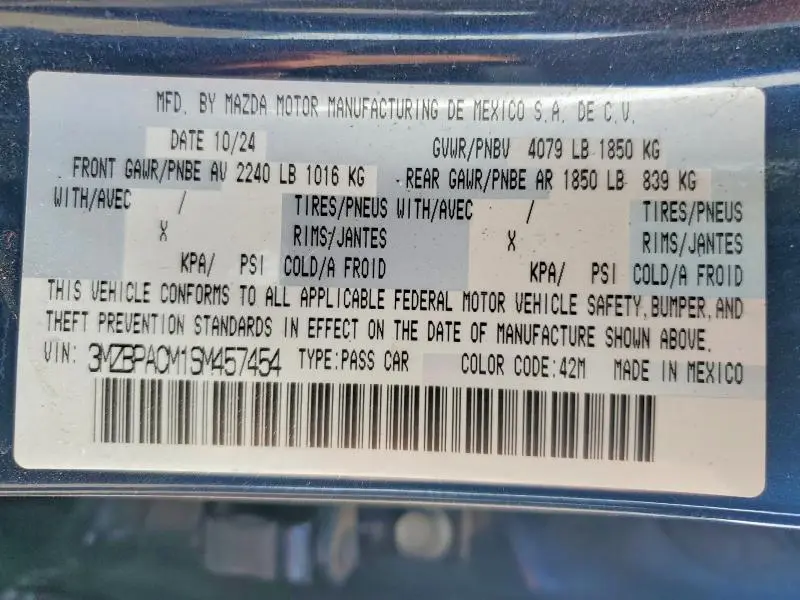 2025 MAZDA 3 PREFERRED  