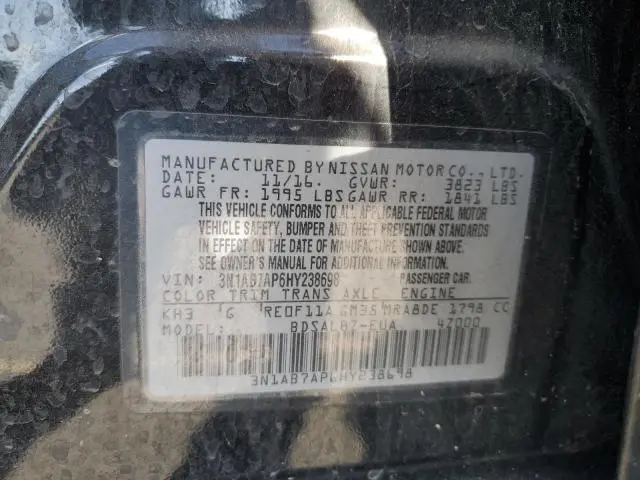 2017 NISSAN SENTRA S  