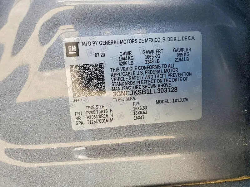 2020 CHEVROLET TRAX LS  