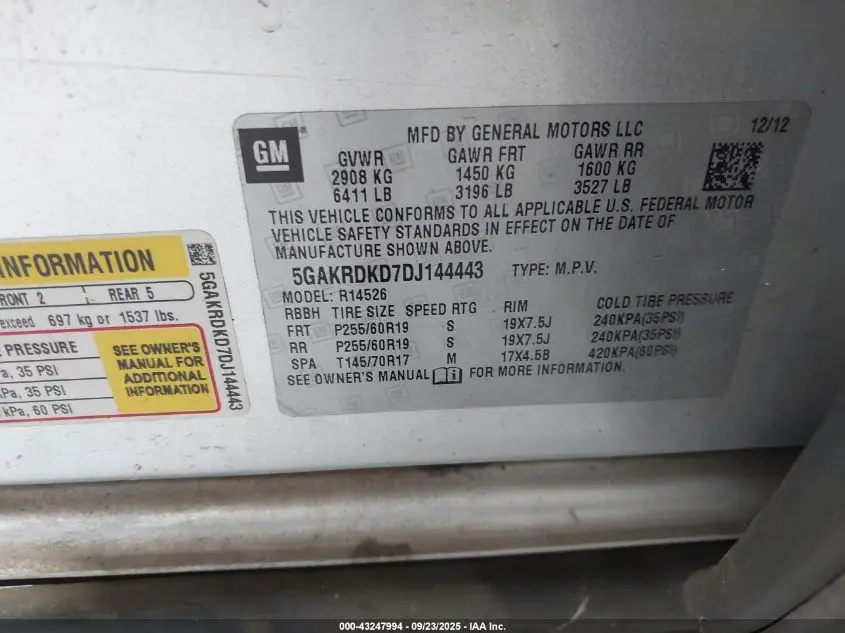 2013 BUICK ENCLAVE PREMIUM