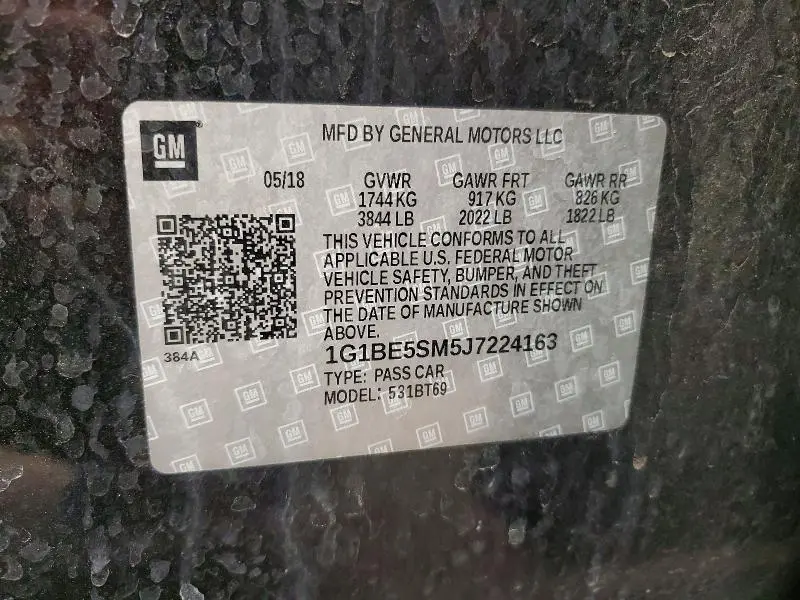 2018 CHEVROLET CRUZE LT  