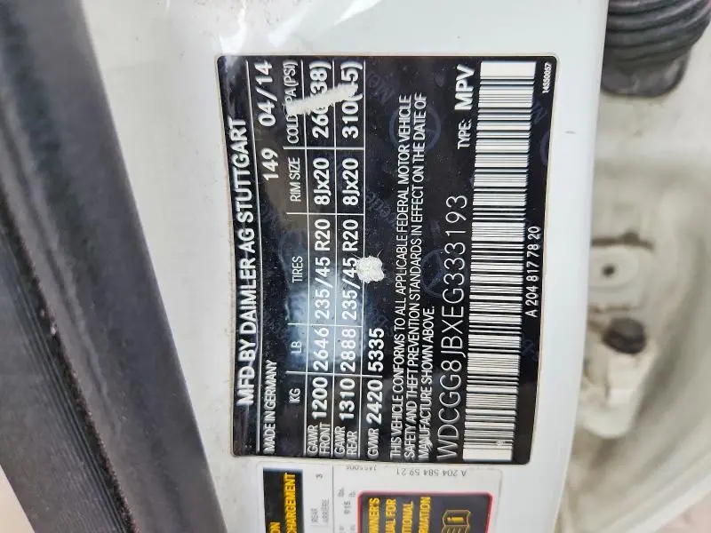 2014 MERCEDES-BENZ GLK 350 4MATIC  