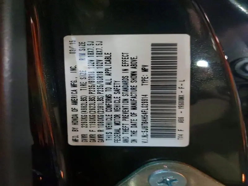 2015 ACURA RDX TECHNOLOGY  