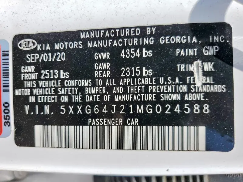 2021 KIA K5 GT LINE  