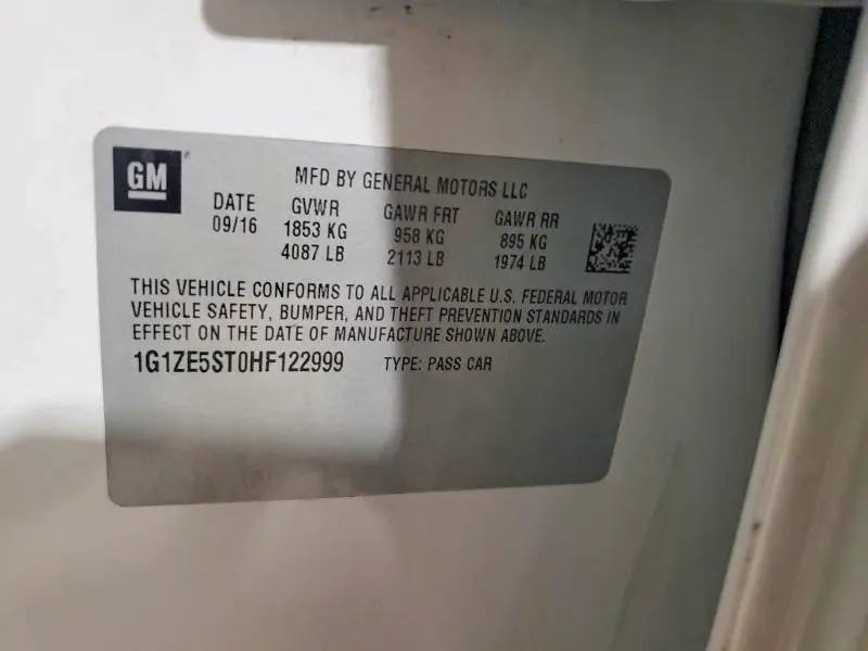 2017 CHEVROLET MALIBU LT  