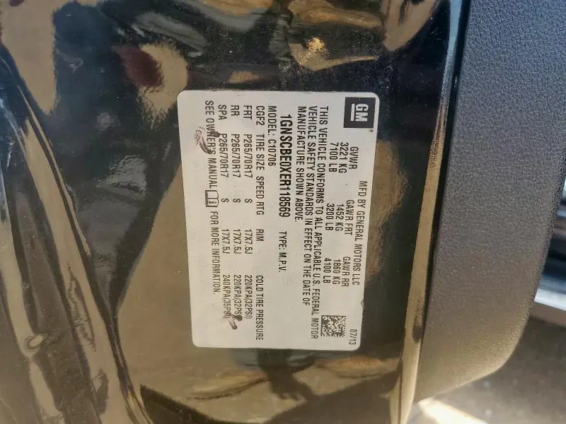 2014 CHEVROLET TAHOE C1500 LT  