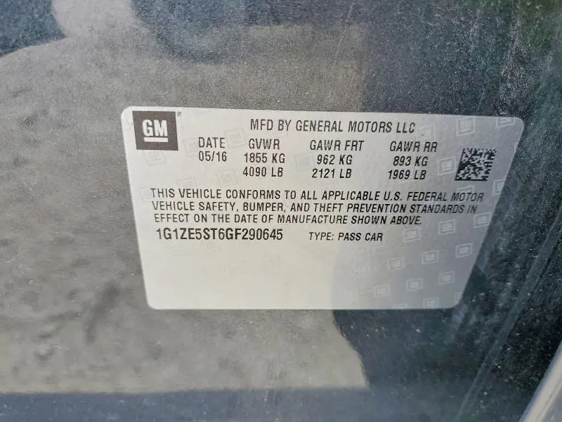 2016 CHEVROLET MALIBU LT  