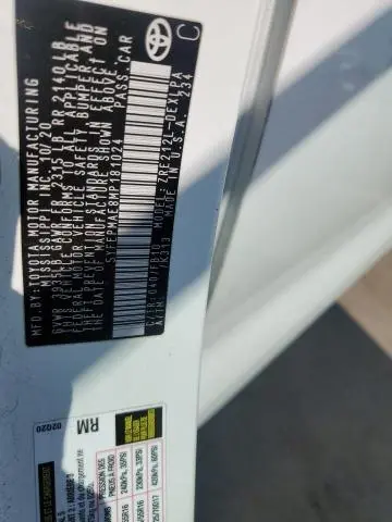 2021 TOYOTA COROLLA LE