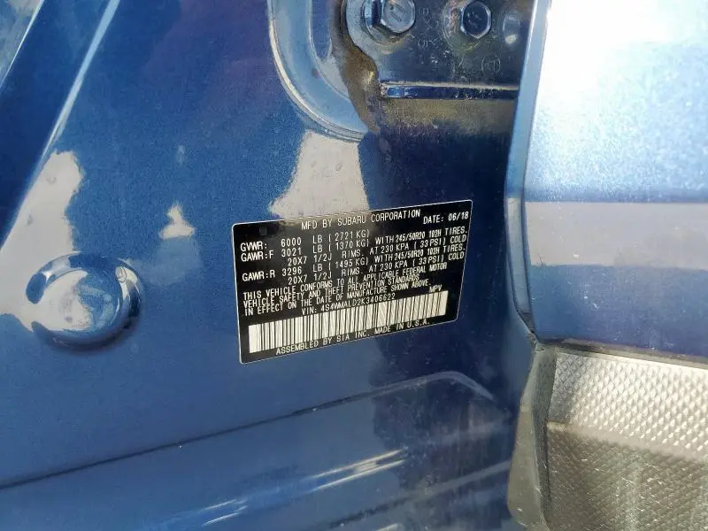 2019 SUBARU ASCENT LIMITED  