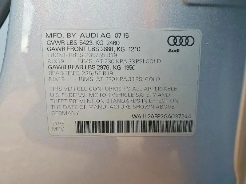2016 AUDI Q5 PREMIUM PLUS  