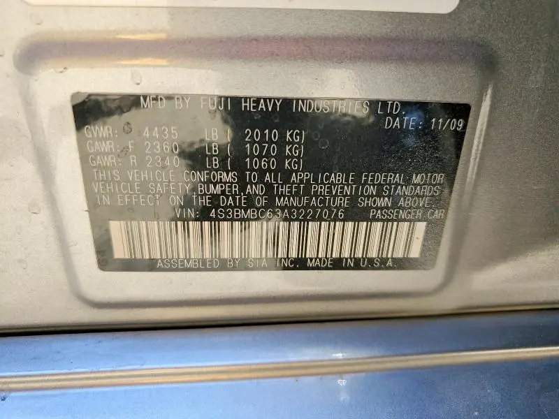 2010 SUBARU LEGACY   