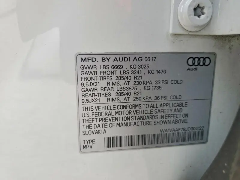 2018 AUDI Q7 PRESTIGE  