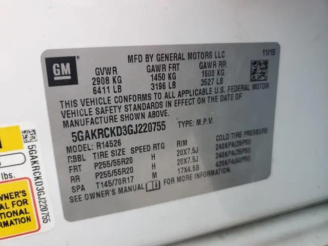 2016 BUICK ENCLAVE