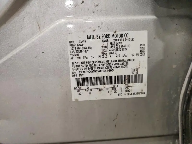2019 FORD EDGE TITANIUM  