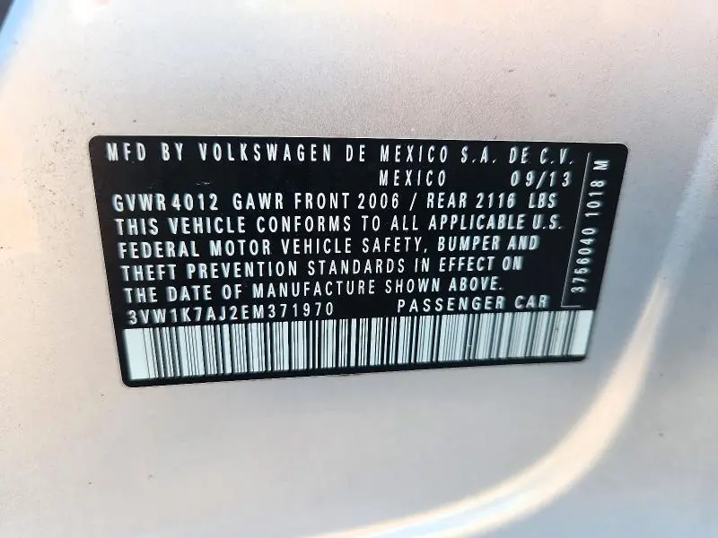 2014 VOLKSWAGEN JETTA BASE  