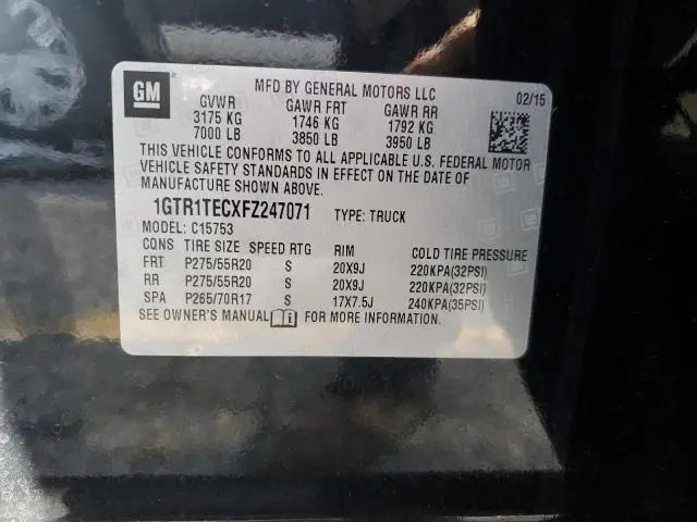 2015 GMC SIERRA C1500  