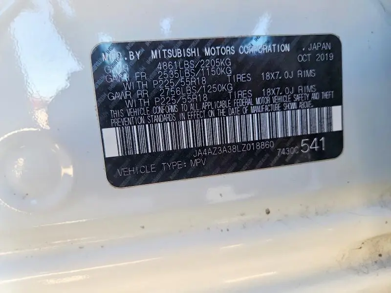 2020 MITSUBISHI OUTLANDER SE  