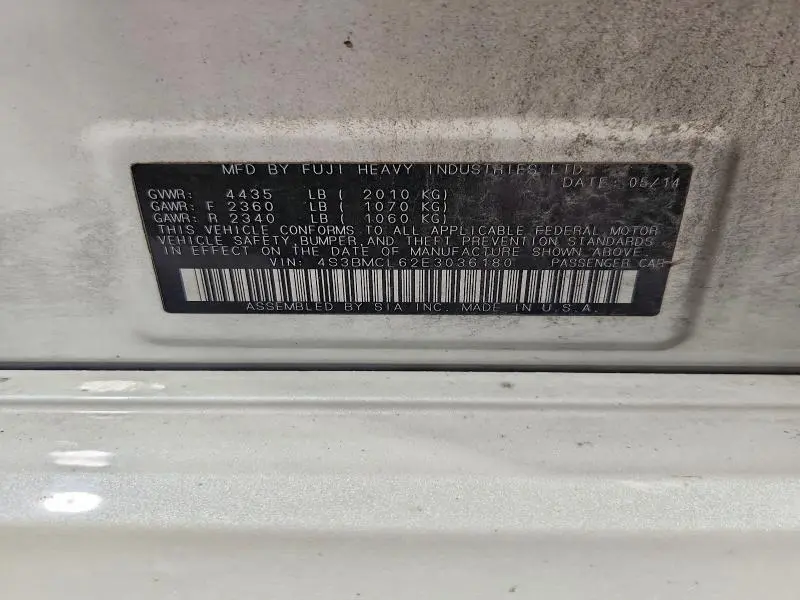 2014 SUBARU LEGACY 2.5I LIMITED  