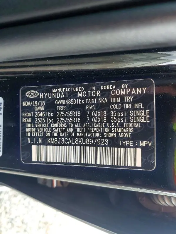 2019 HYUNDAI TUCSON LIMITED  