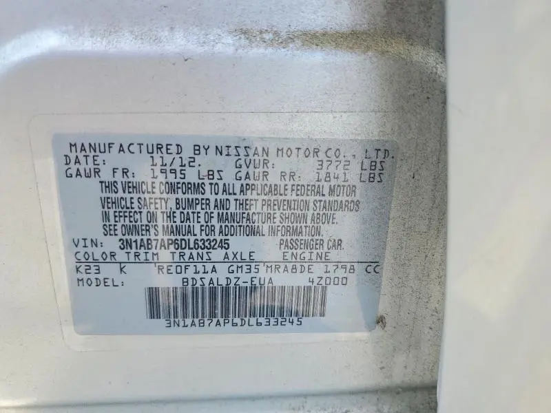 2013 NISSAN SENTRA S  