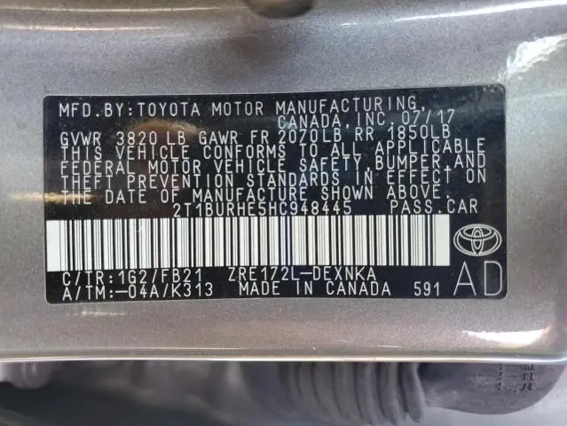 2017 TOYOTA COROLLA L  