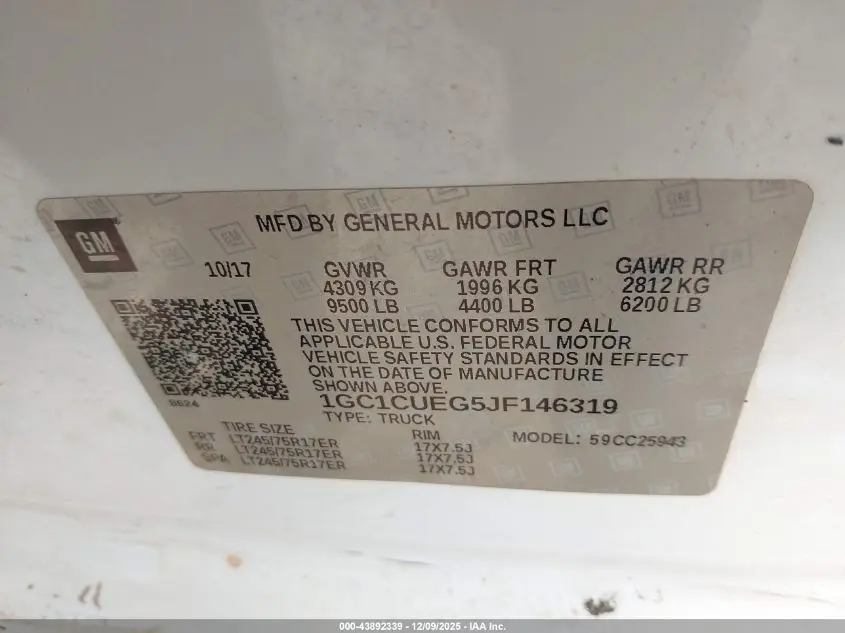 2018 CHEVROLET SILVERADO 2500HD WT