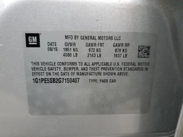 2016 CHEVROLET CRUZE LIMITED LT  