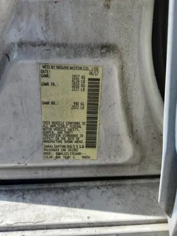 2017 NISSAN ALTIMA 2.5 S  