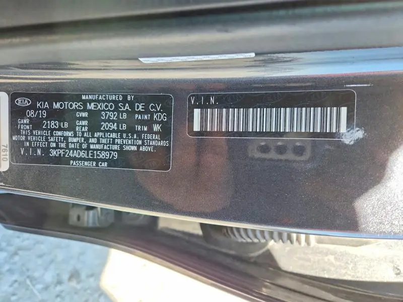 2020 KIA FORTE LXS  
