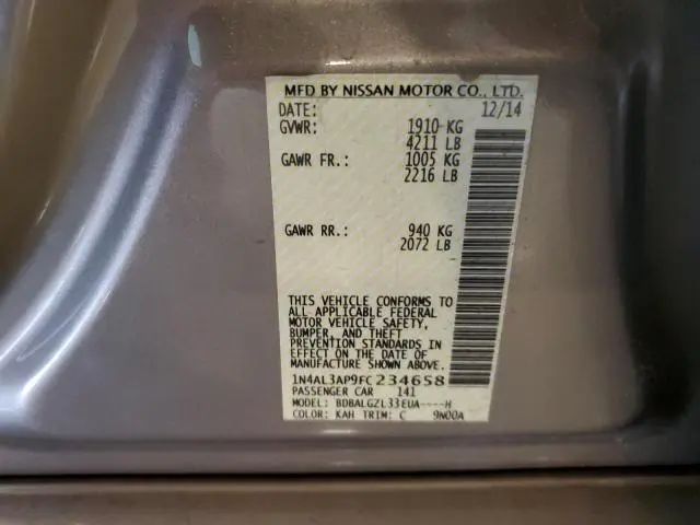 2015 NISSAN ALTIMA 2.5  