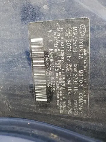 2013 HYUNDAI ELANTRA GLS