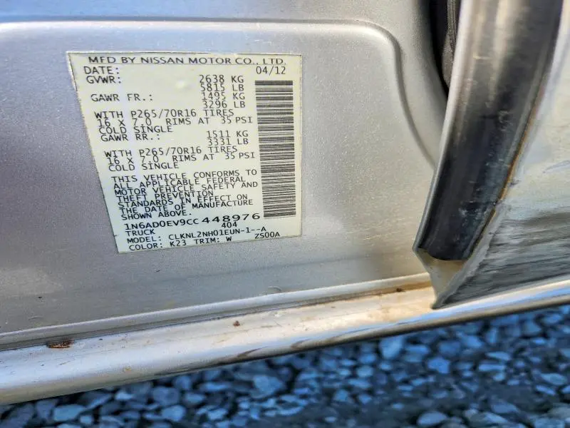 2012 NISSAN FRONTIER S  