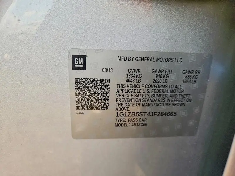 2018 CHEVROLET MALIBU LS  