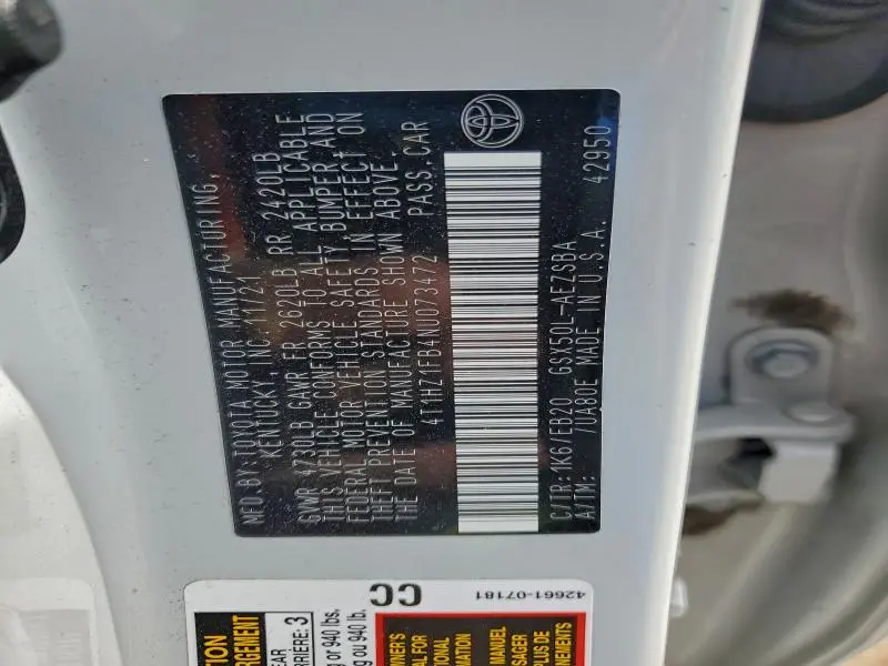 2022 TOYOTA AVALON TOURING  