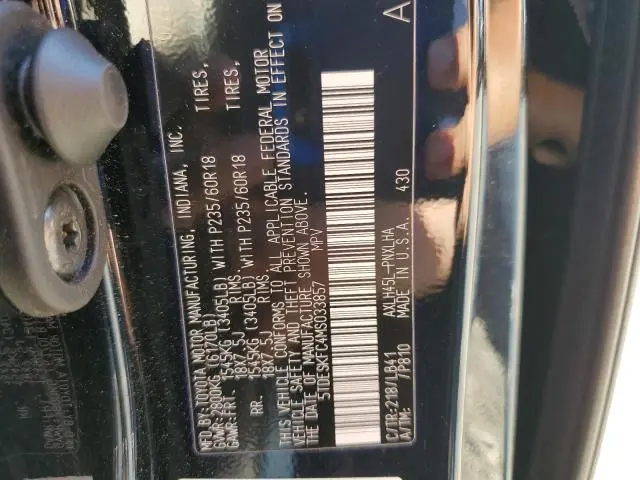 2021 TOYOTA SIENNA PLATINUM 7-PASSENGER  