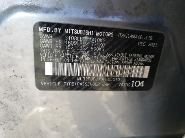 2022 MITSUBISHI MIRAGE G4 ES