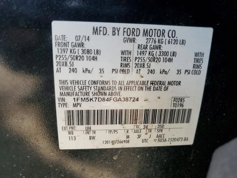 2015 FORD EXPLORER XLT  