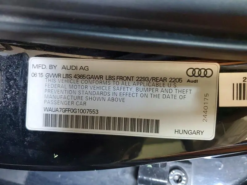 2016 AUDI A3 PREMIUM  