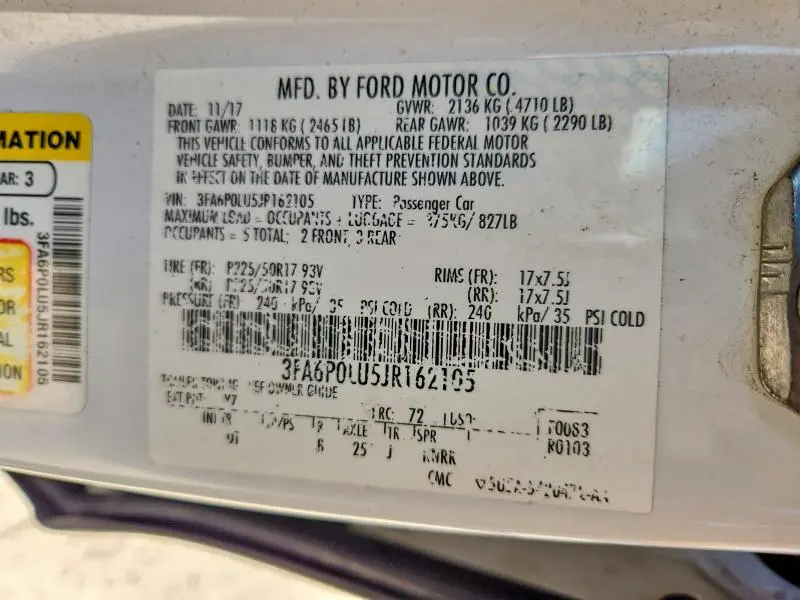 2018 FORD FUSION SE HYBRID  