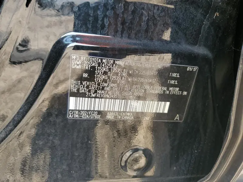 2017 TOYOTA RAV4 XLE  