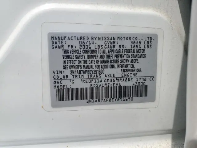 2014 NISSAN SENTRA S  