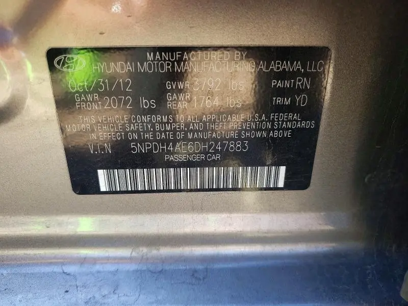 2013 HYUNDAI ELANTRA GLS  