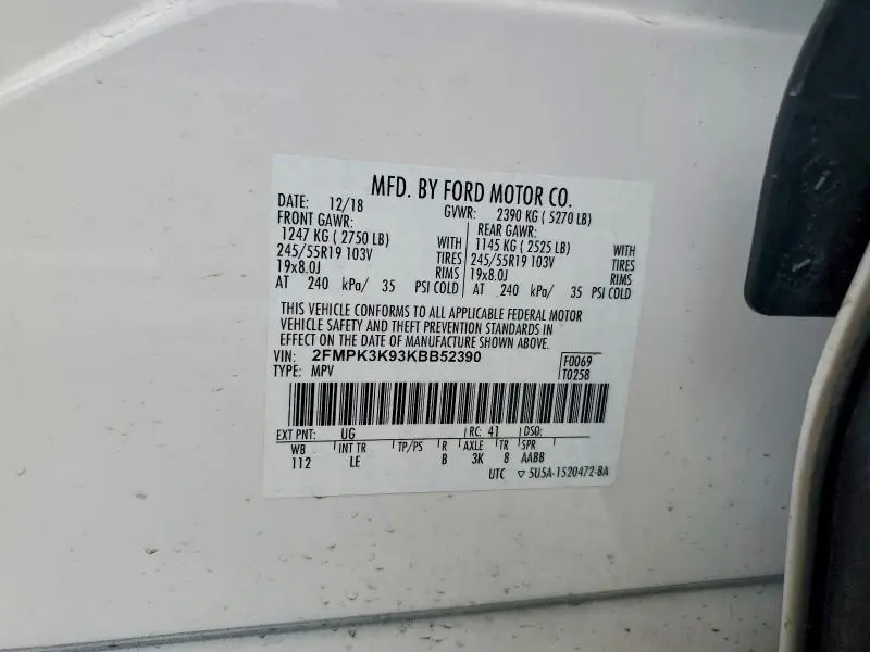 2019 FORD EDGE TITANIUM  