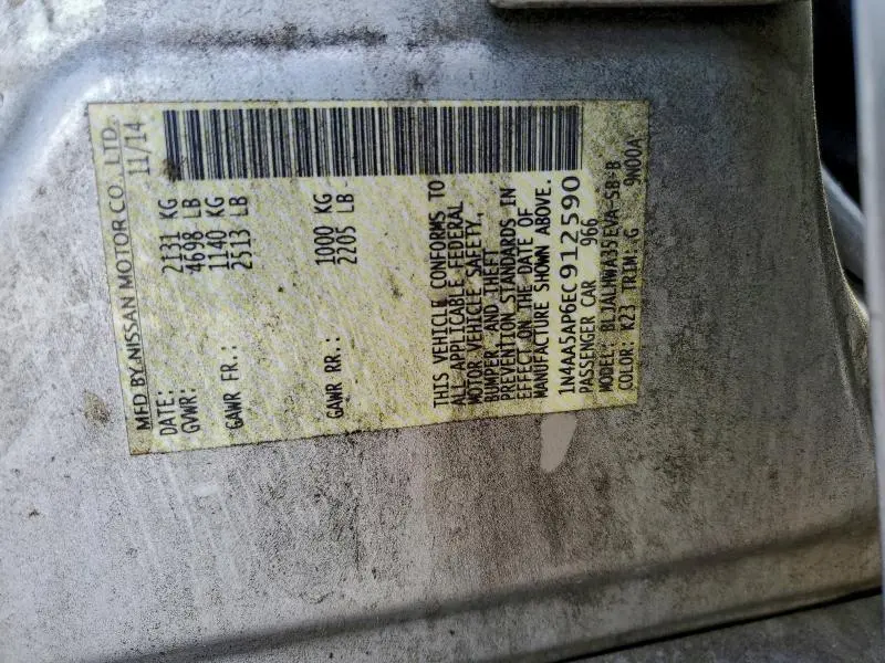 2014 NISSAN MAXIMA S  