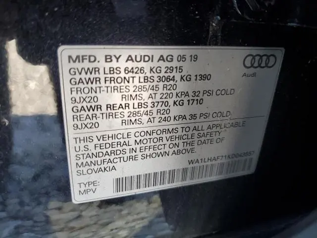 2019 AUDI Q7 PREMIUM PLUS