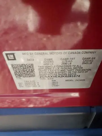 2019 CHEVROLET EQUINOX LT  