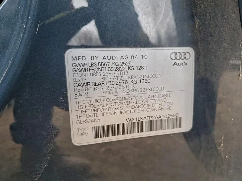 2010 AUDI Q5 PREMIUM PLUS  